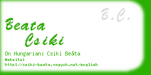 beata csiki business card