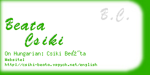 beata csiki business card